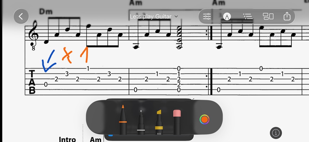 NovaNota Annotationen — handschriftliche Markierungen auf dem Notenblatt mit Apple Pencil